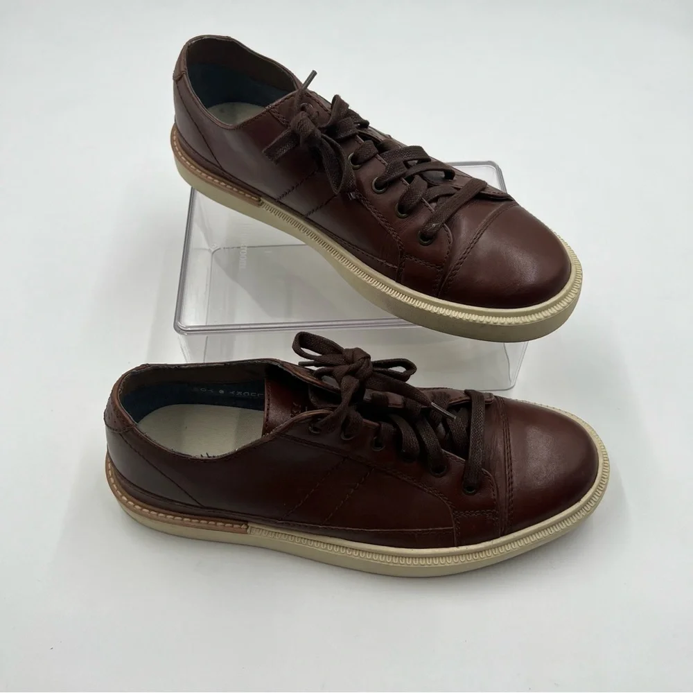 Lucky Brand FIR Mens Brown Leather Cap Toe Low Top Sneakers‎ 10.5M 115-21848